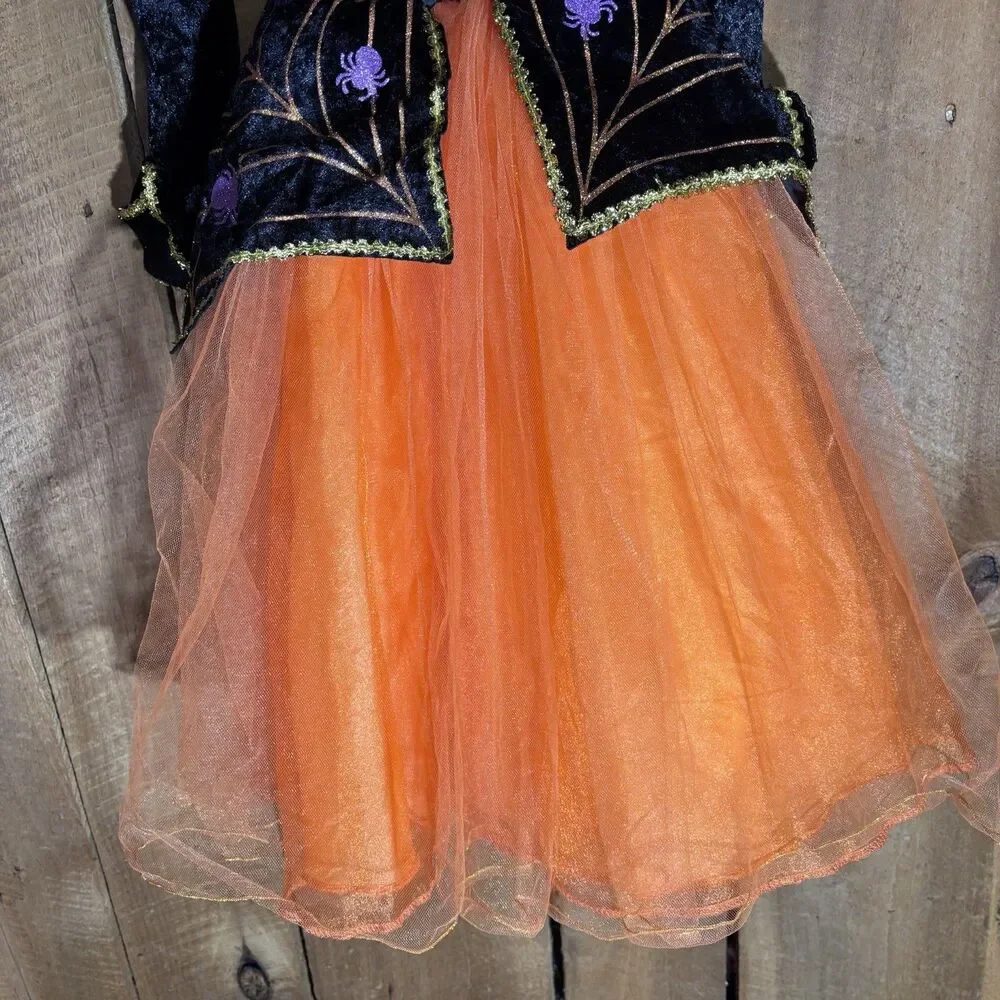 Rubie's Orange Spider Witch Girl's Small (5-6) Halloween Costume Dress Up - Picture 10 of 16